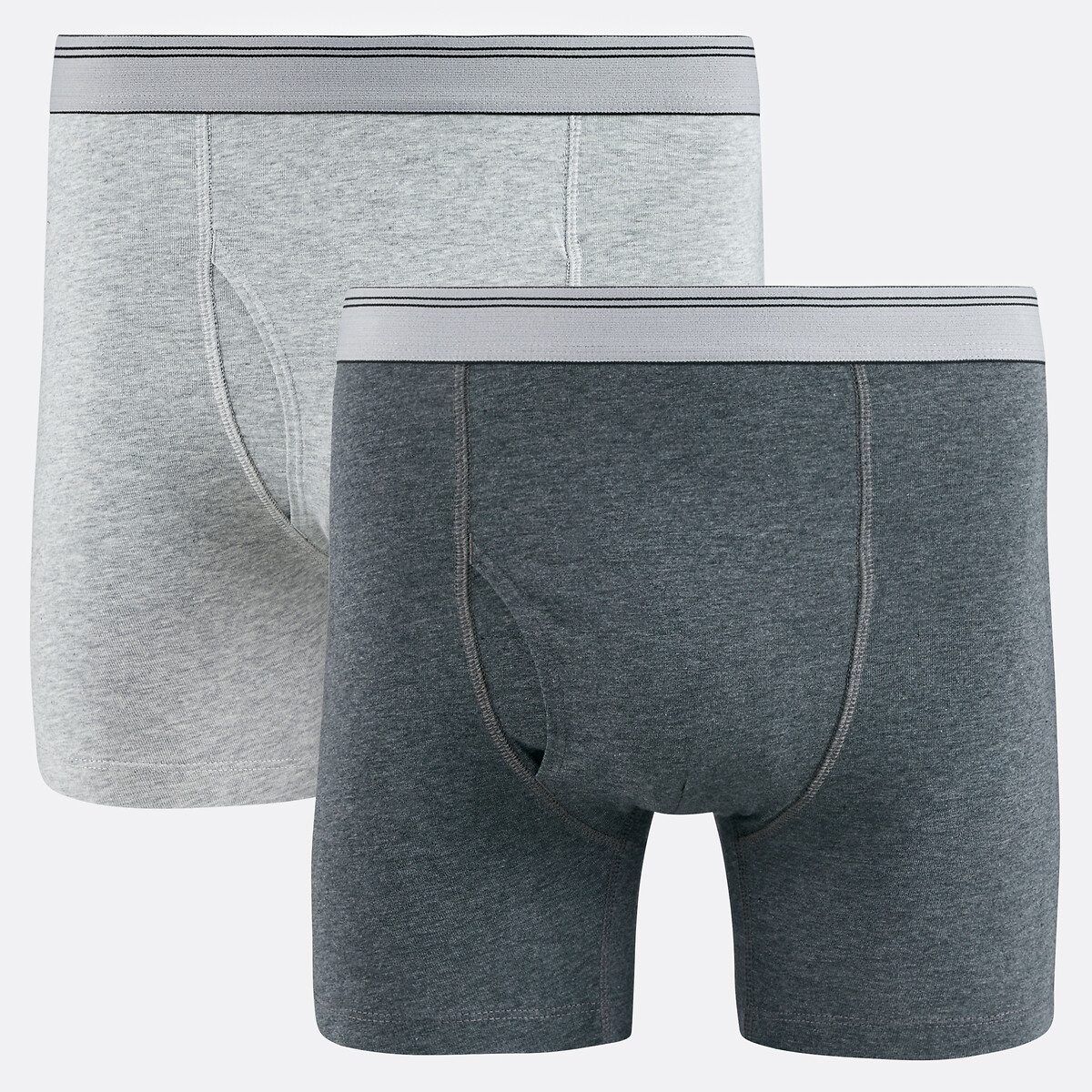COLEÇÃO LA REDOUTE<br>Conjunto de 2 cuecas boxer lisas mescladas