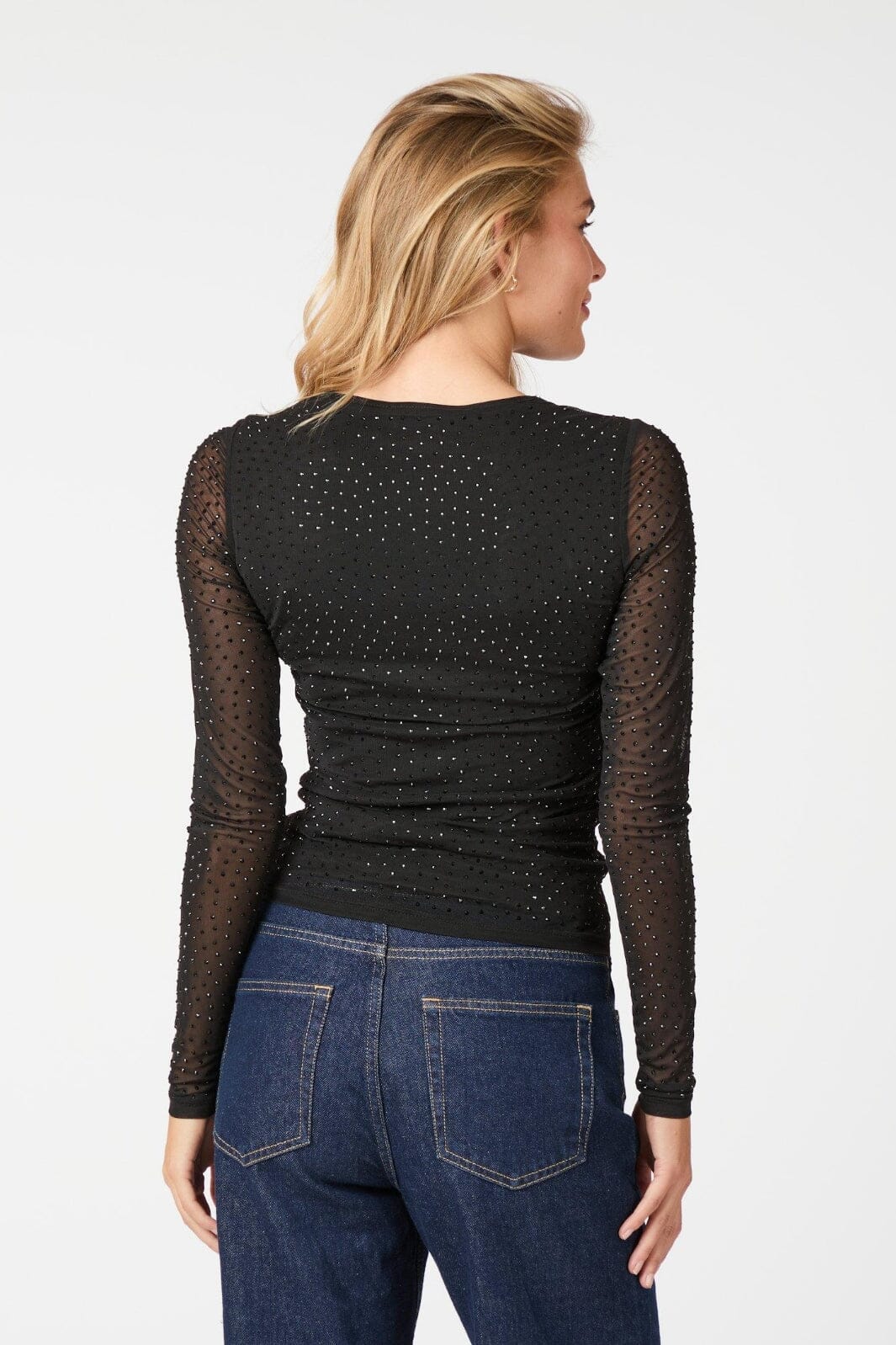 Neo Noir Basira Stone Mesh Blouse