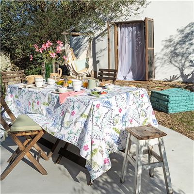 Nappe polycoton motif végétal
