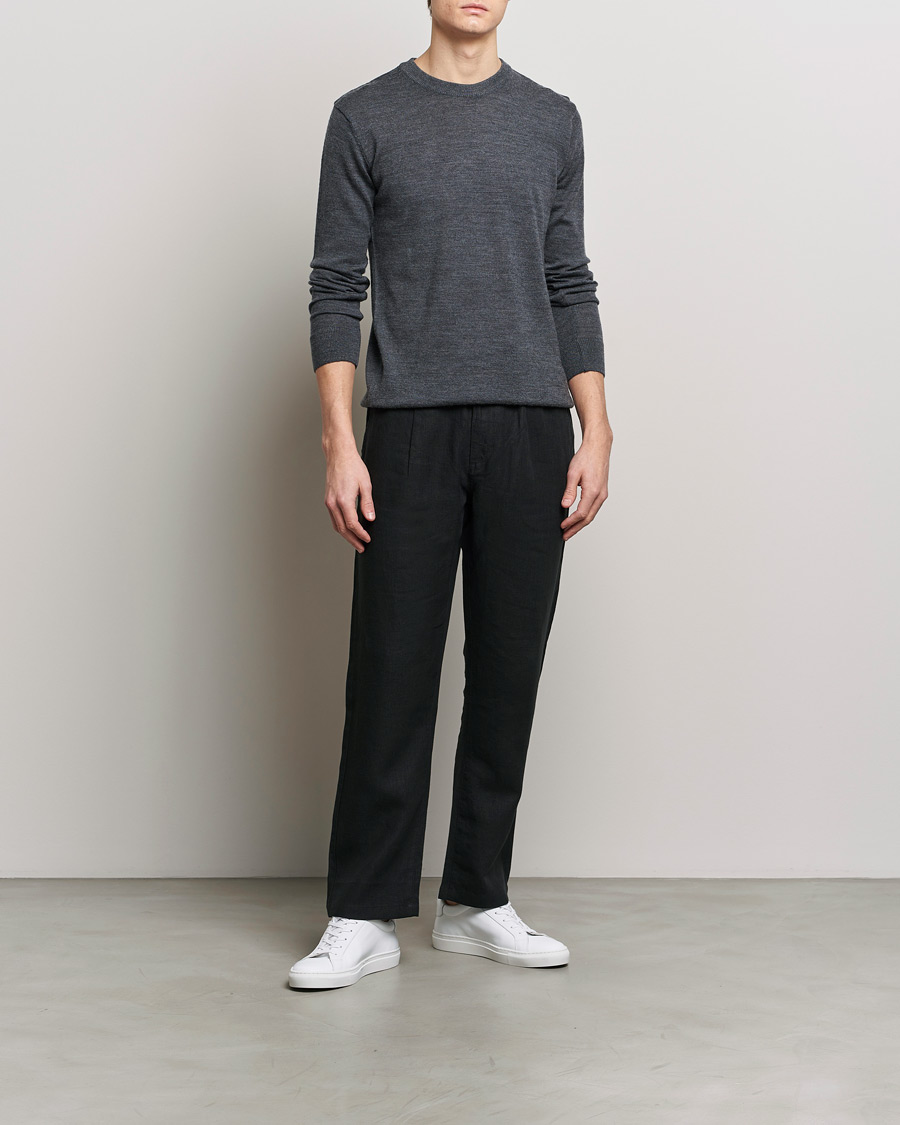 KnowledgeCotton Apparel Loose Linen Pants Black