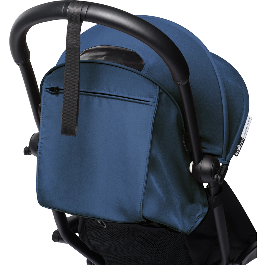 BABYZEN Kinderwagen YOYO2 6+ Black mit Textilset Air France Blue