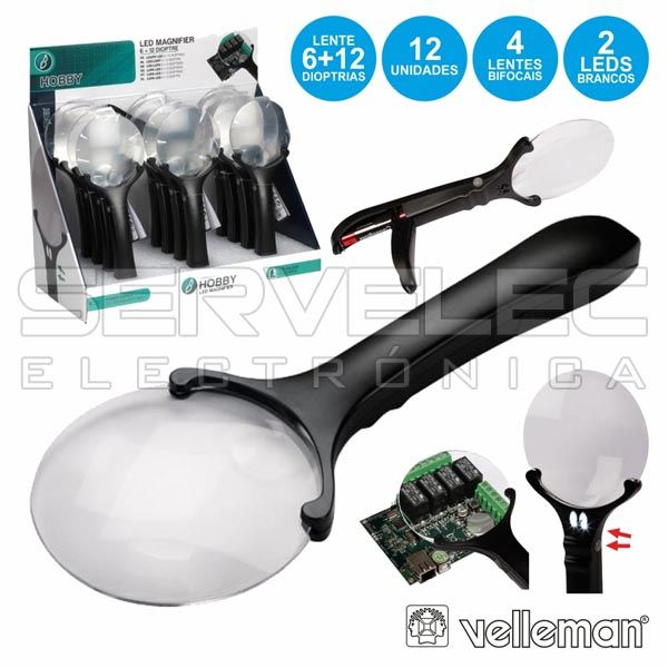 Velleman Lupa c/ LED 6 12 Dioptrias - VTMG14