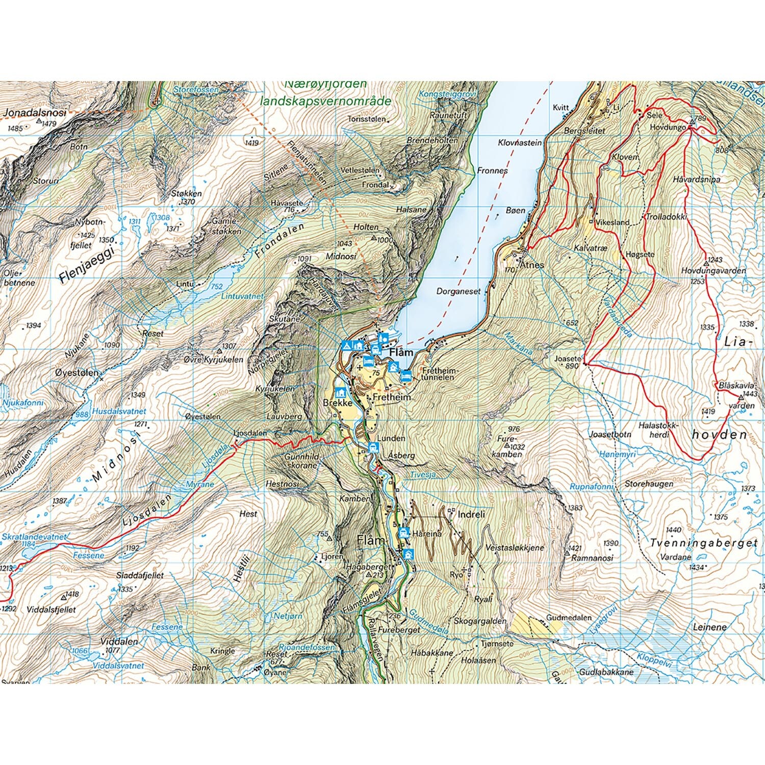 Calazo Finse Hallingskarvet Aurlandsdalen 1:50K