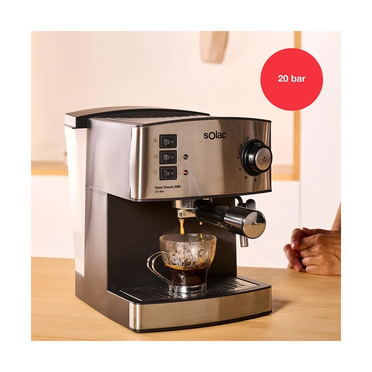 SOLAC Espressomaskin Taste Classic M80 Inox