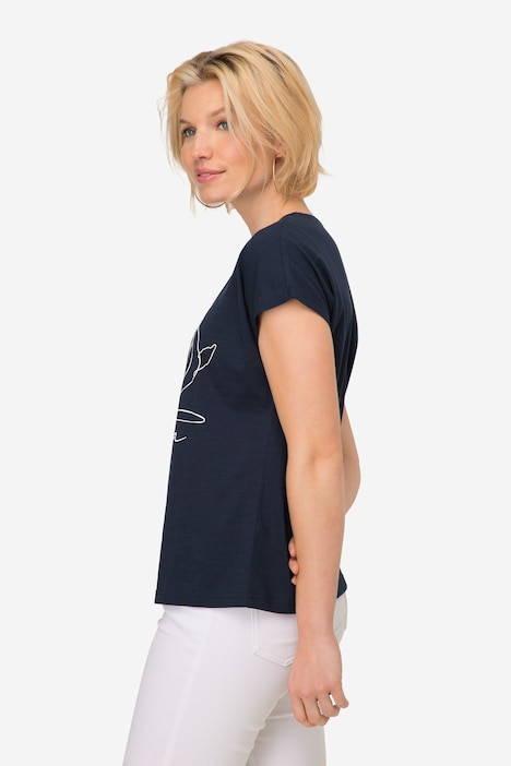 T-Shirt, Robben Print, Rundhals, Halbarm, OEKO-TEX Made in Green