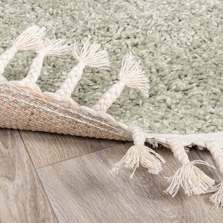 Rond hoogpolig vloerkleed - Lofty Fringe Mint