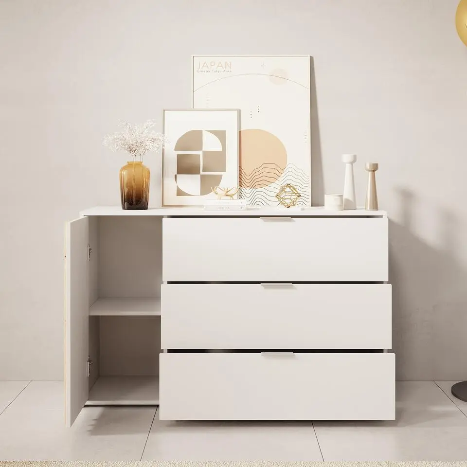 Meubella - Dressoir Franklin - Wit - 125 cm