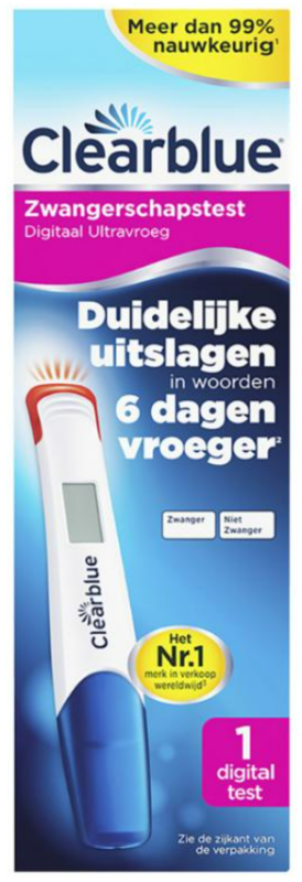 Clearblue Zwangerschapstest Digitaal Ultravroeg 1 stuk