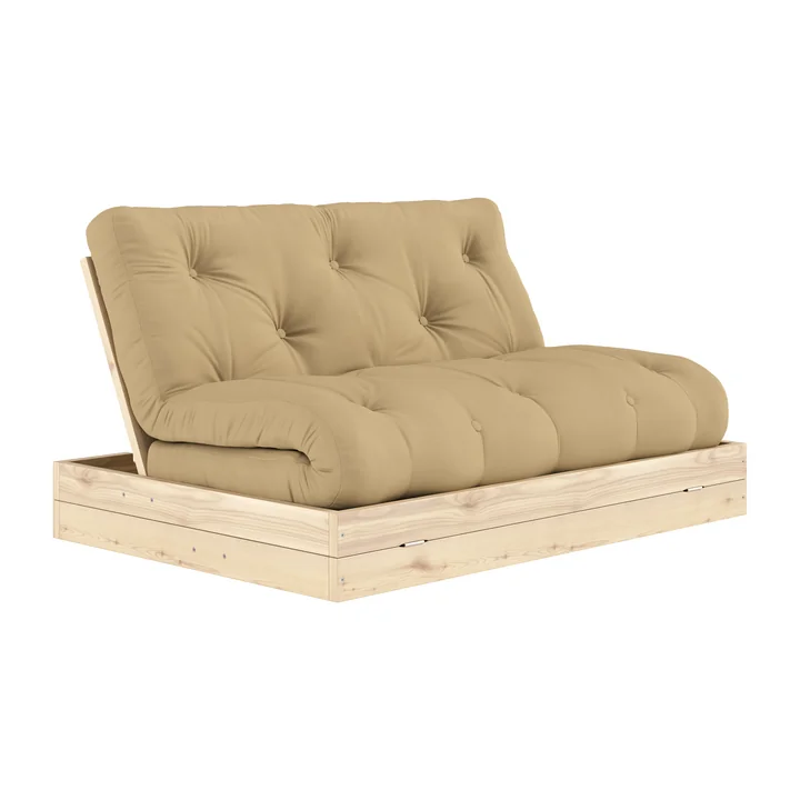 Karup Design - Flip Tagesbett, 140 x 200 cm, Kiefer natur / wheat beige (758)