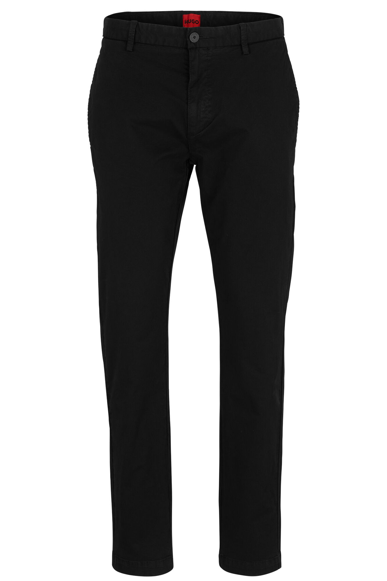 Calça chino slim fit com bolsos - preta