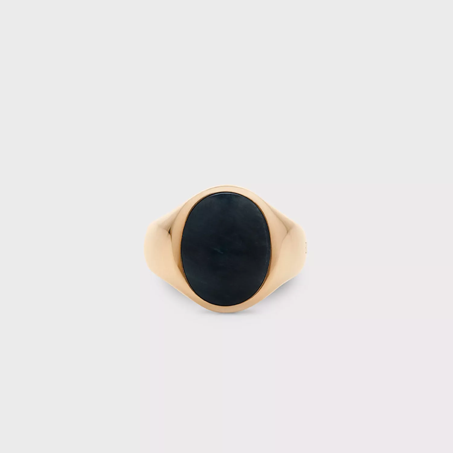 IX Studios Oval Signet Hawks Eye Ring 22 kt. Forgyldt Sølv DMN0337GDHE