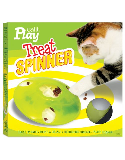 Catit Play Treat Spinner - Kattenspeelgoed - 19.5 x 19.5 x 5.8 cm Wit Groen
