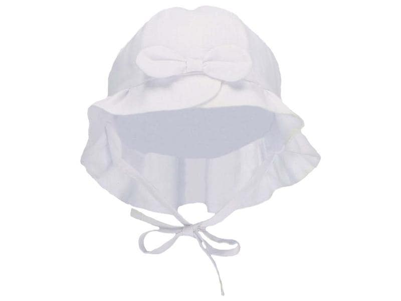 Sterntaler Sonnenhut mit Schleife Weiss Gr. 51 Hut für Mädchen mit Leinencharakter UV 50