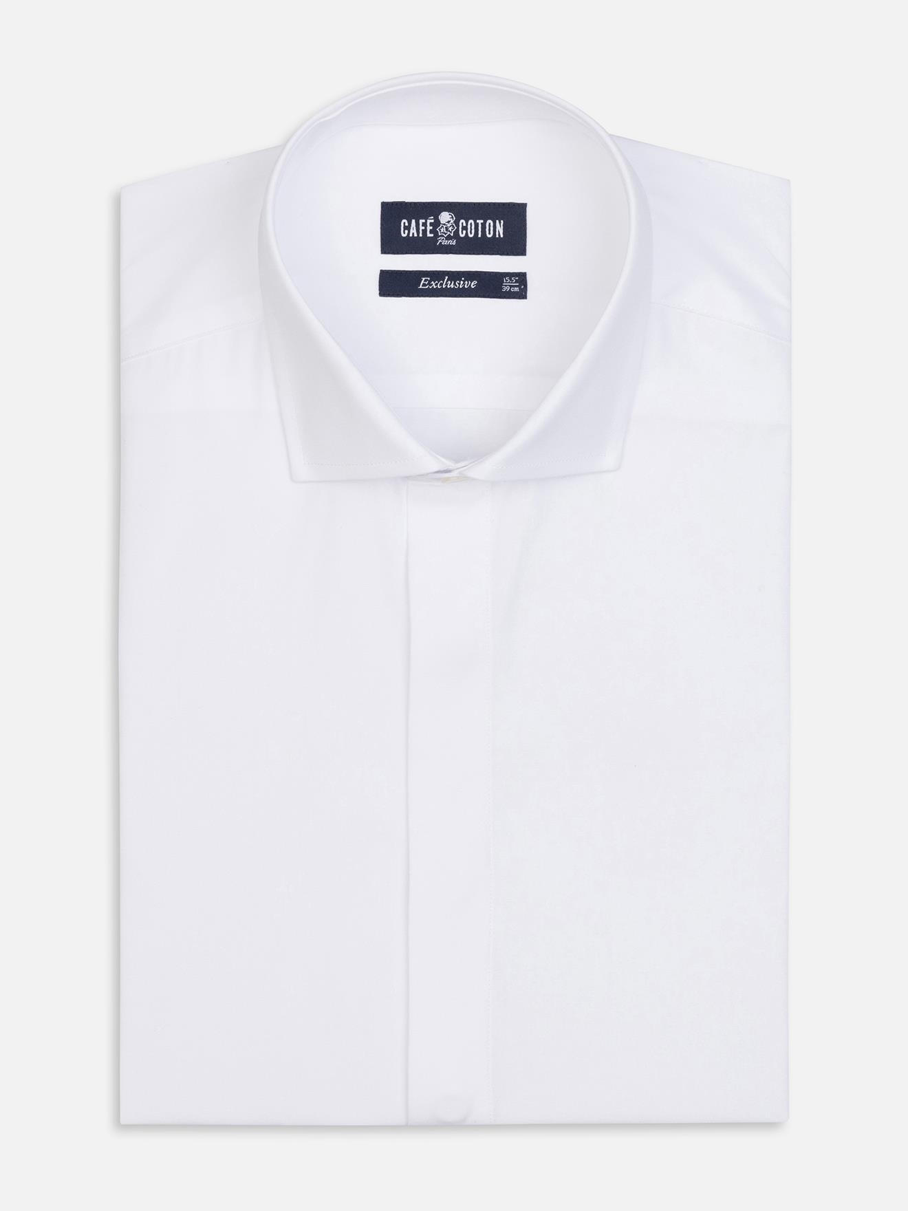 Chemise en popeline blanche - Gorge Cachée