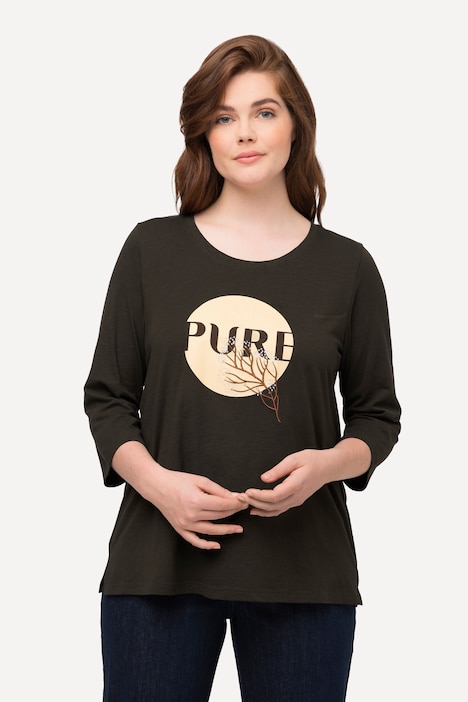 Shirt, PURE, Classic, Rundhals, 3/4-Arm, Biobaumwolle