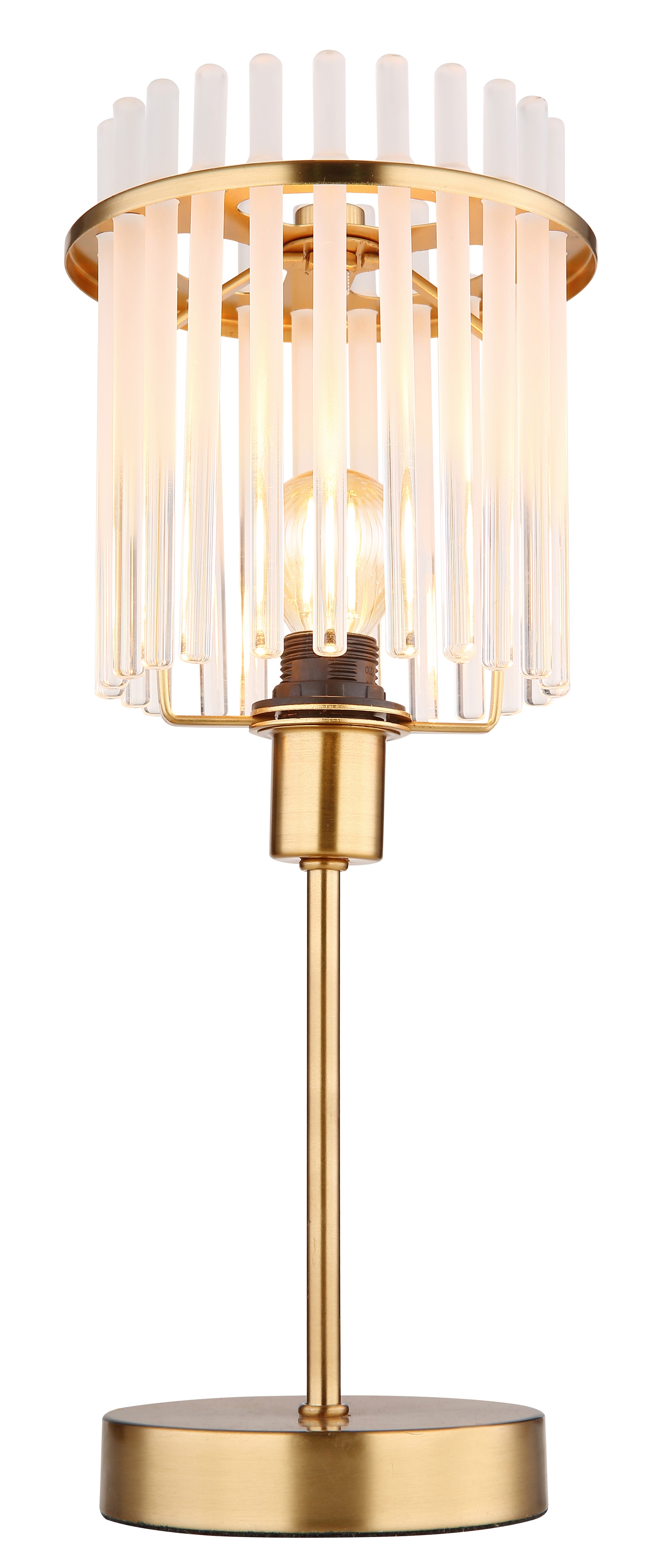 GLOBO Retrofit Tischlampe GORLEY 37 cm goldfarbig /opal
