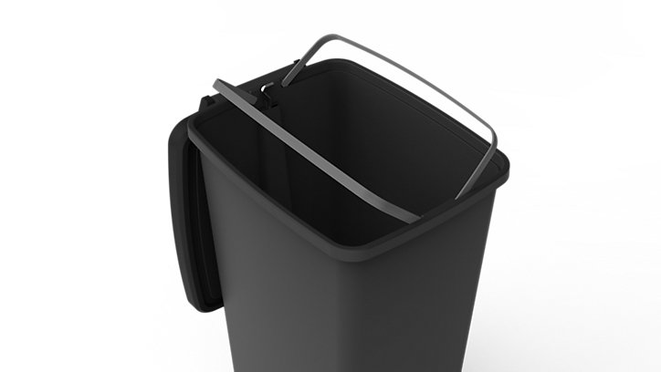 Poubelle à pédale anthracite Flat 30 L