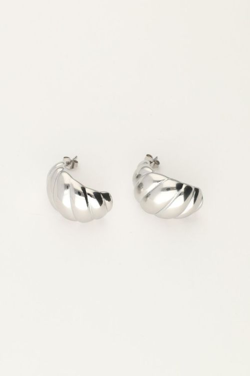 Oorbellen druppel met ribbels groot
