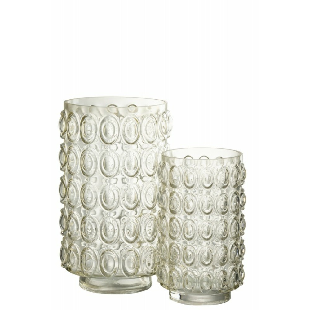 Vase à bulles en verre jaune 14x14x23 cm