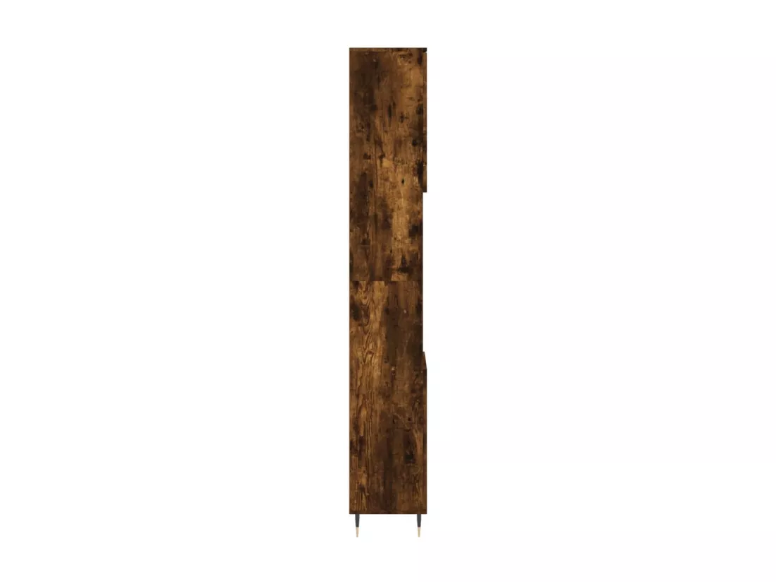 Armoire de bain chêne fumé 30x30x190 cm bois d'ingénierie