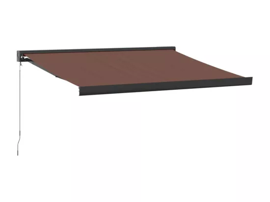 Auvent manuel rétractable marron 350x250 cm