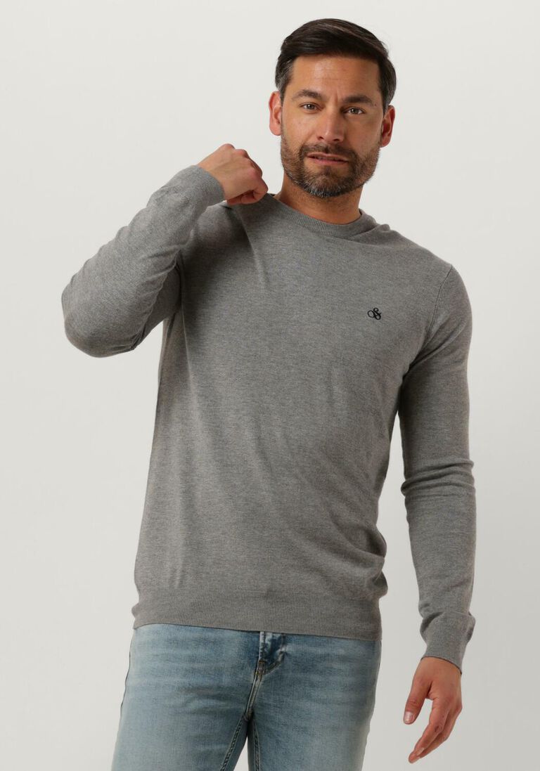 SCOTCH & SODA grijze scotch & soda trui essentials - classic crewneck pullover
