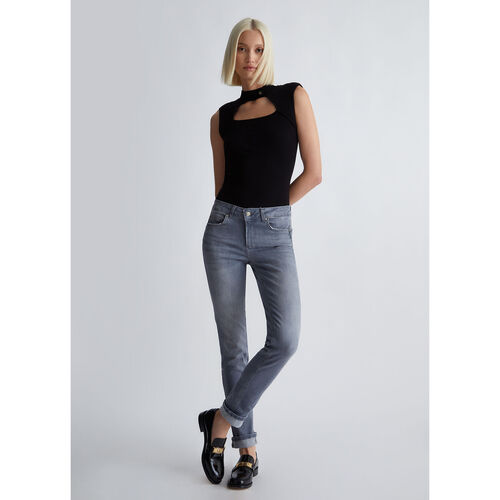 Liu Jo - Vaqueros entallados Bottom Up Gris
