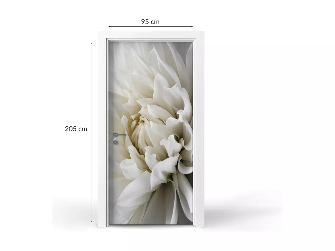 Stickers de porte autocollants - Dahlia blanc 95x205 cm