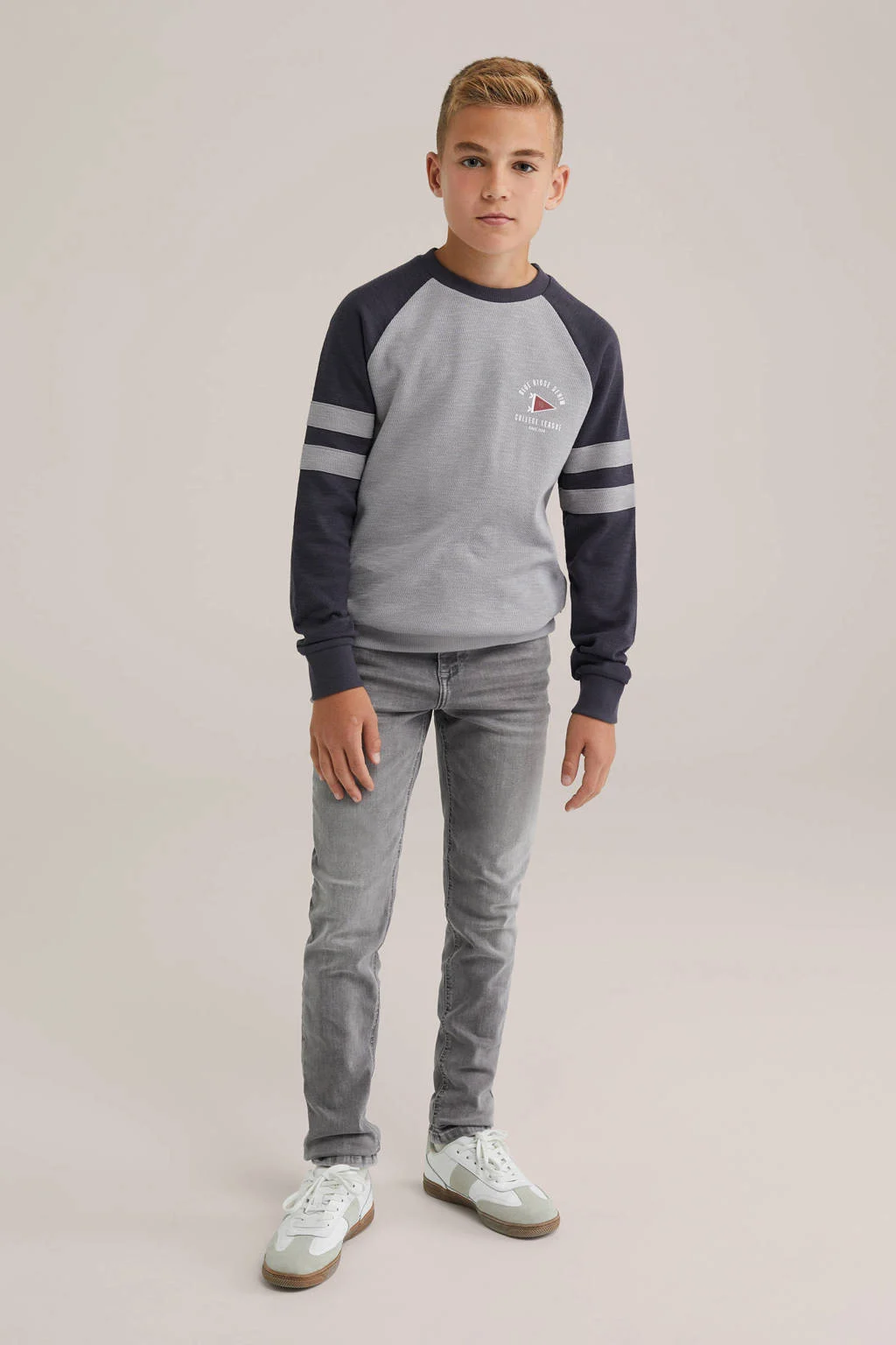 WE Fashion Blue Ridge waist slim fit jeans grey denim