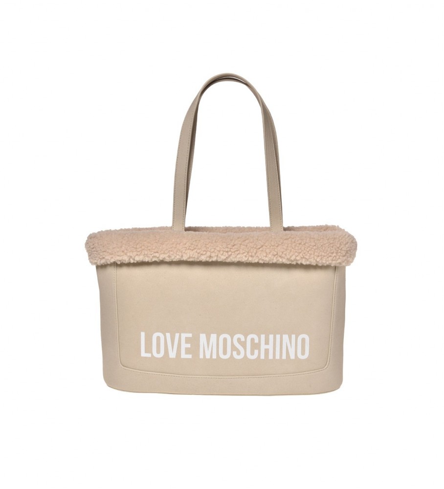 Bolsa de compras Love Moschino bege