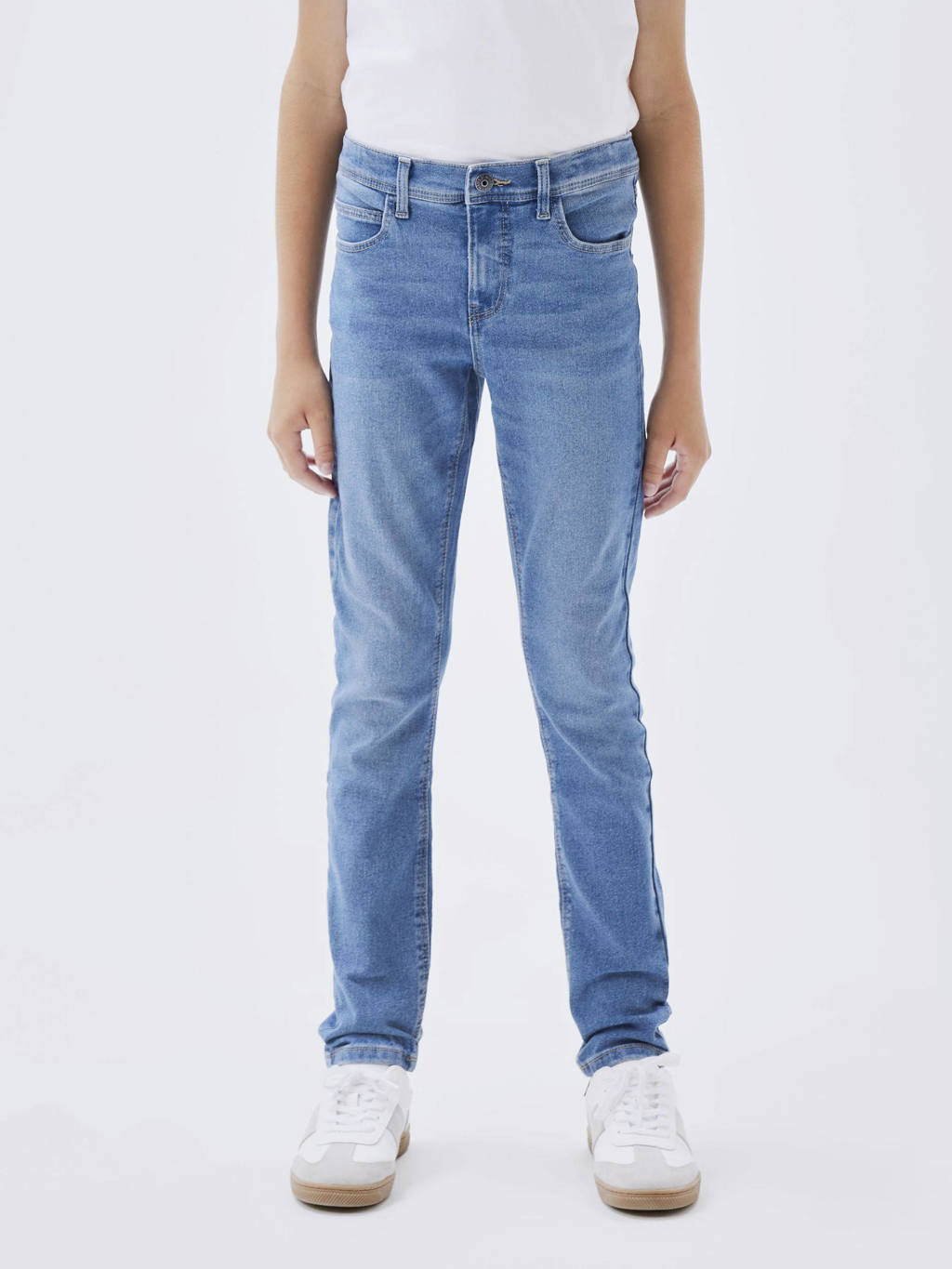 NAME IT slim fit jeans NKMTHEO XSLIM JEANS 1090-IO NOOS light blue denim