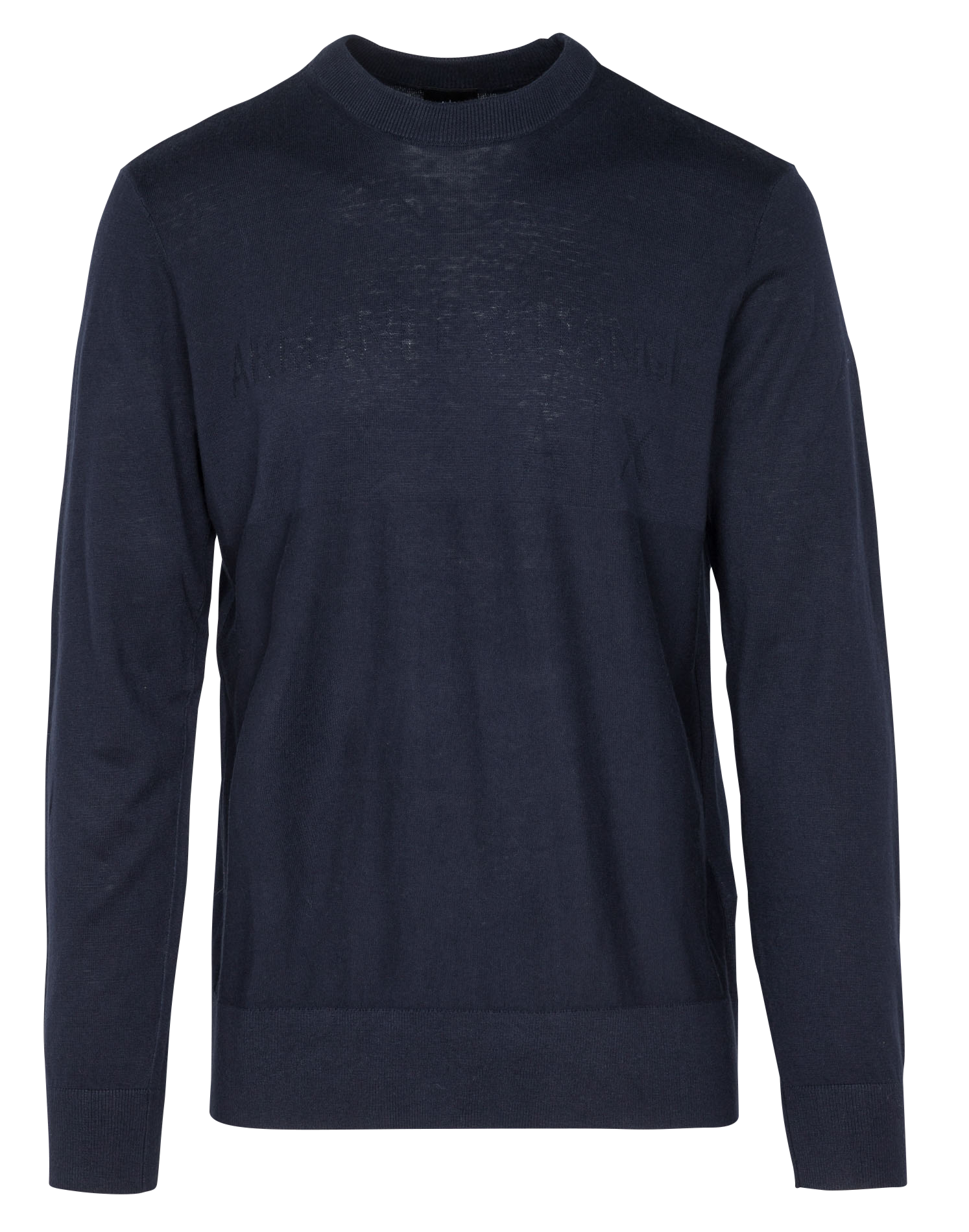 Pull col rond en coton mélangé | Bleu
