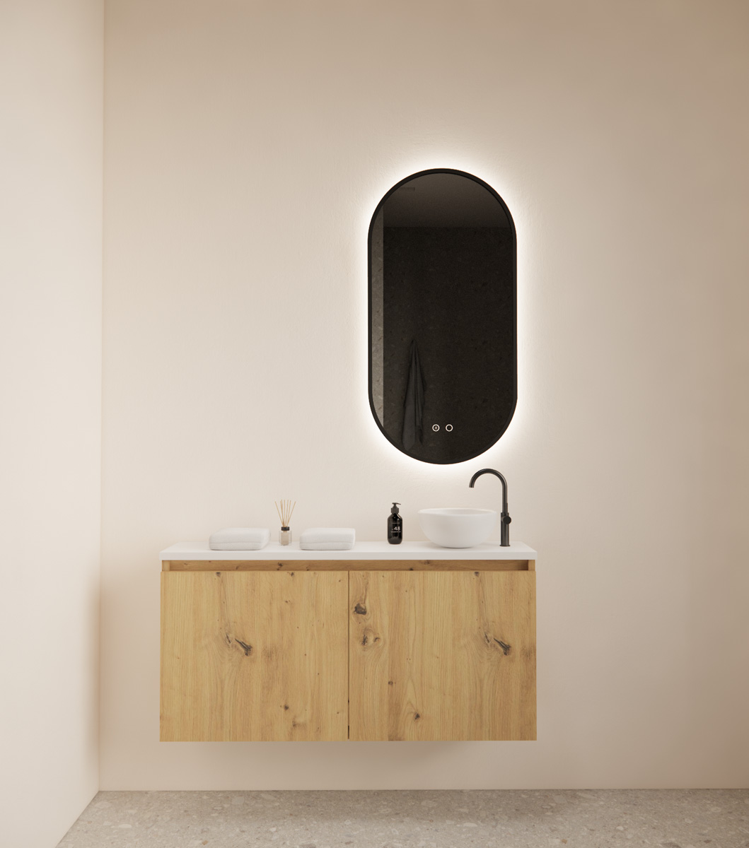 Gliss Design Echo toiletmeubel 100cm evoke eiken met toppaneel wit mat