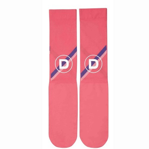 Meias listradas com estampa de papoula para adultos