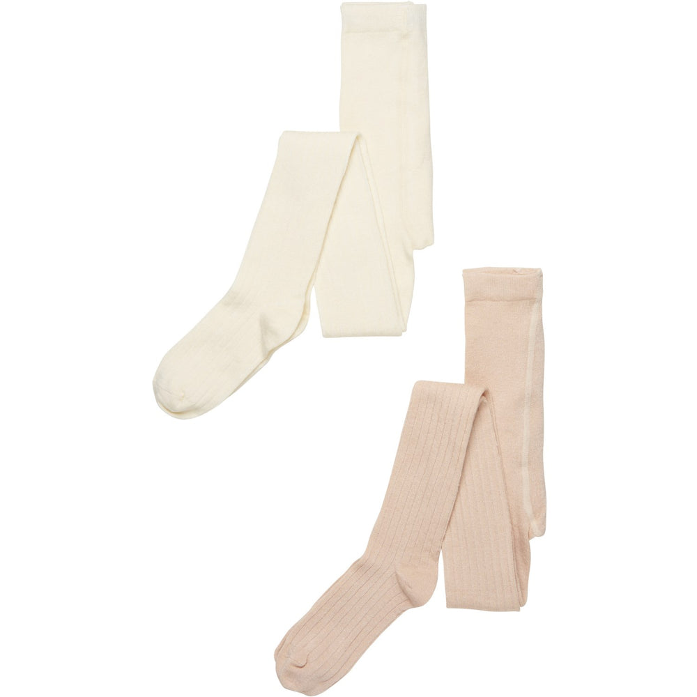 Køb Minymo Off white Strømpebukser - rib (2-pak)