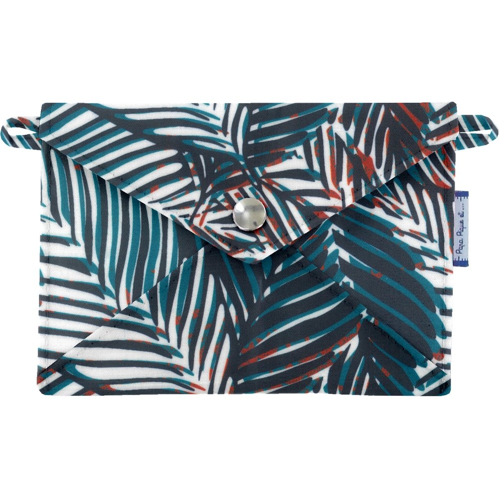 Petite Pochette Enveloppe Feuillage Marine