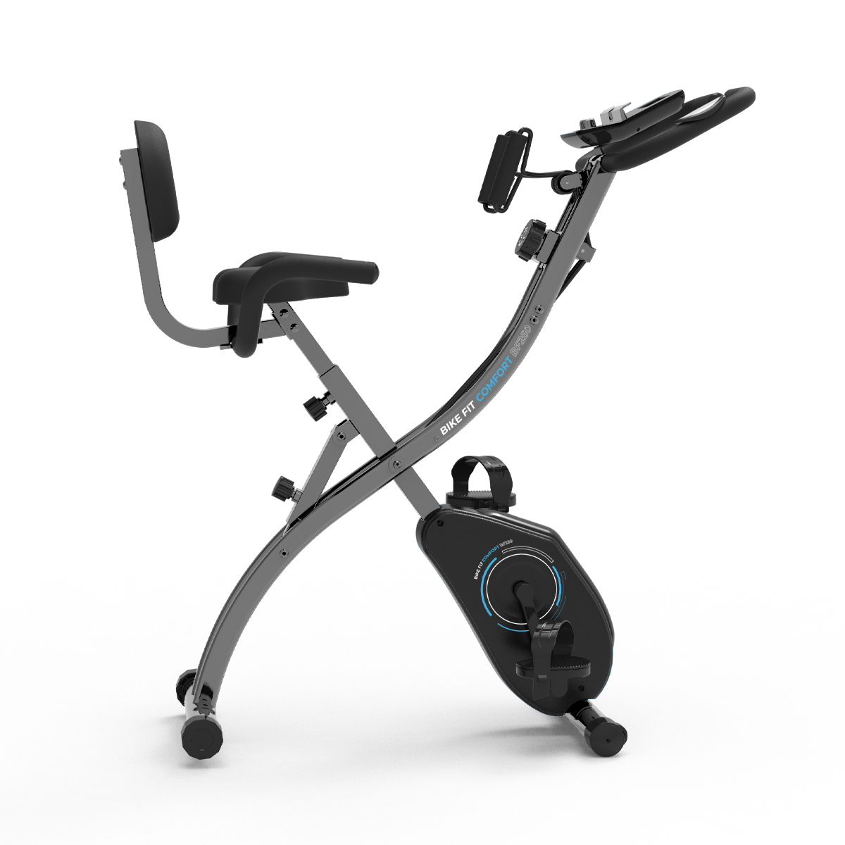 Bicicleta ergométrica dobrável Bike Fit Comfort com resistência de 1,5 kg | 2 faixas elásticas