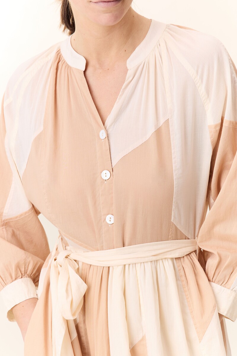 LEON & HARPER<br>Vestido midi folgado com mangas 3/4 RUNA