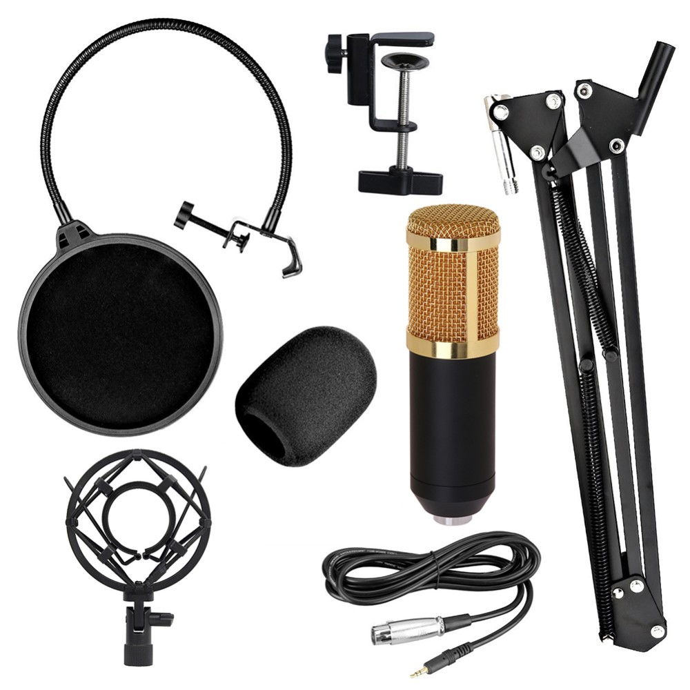 Professionelles Studio Mikrofon Streaming / Podcast Mikrofon mit Pop-Filter   NB-35 Scherenarm Halterung - Schwarz
