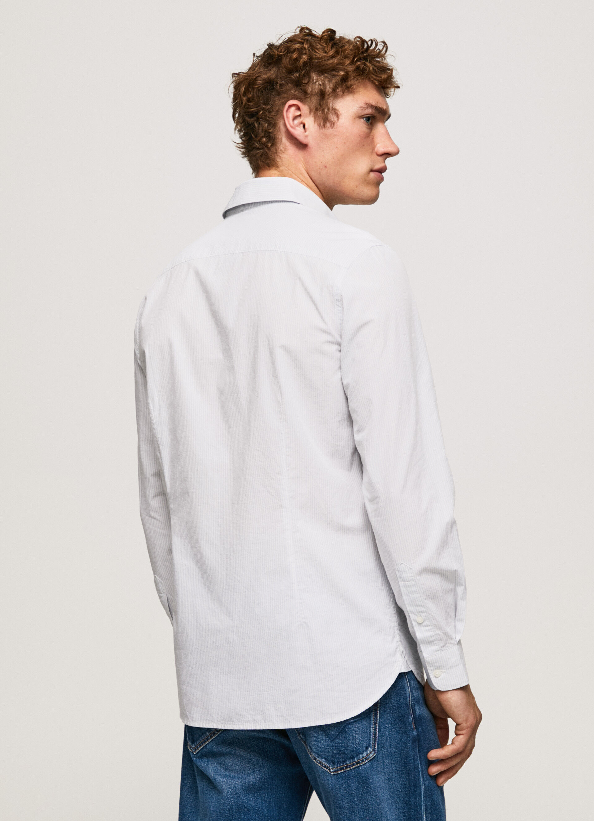 Camisa Lawrence Fit Slim Popeline - azul claro