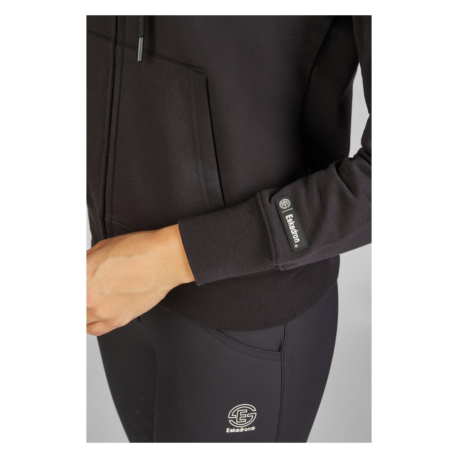 ESKADRON Dynamic Hoodie Tech-Jersey Zip-Hood - black