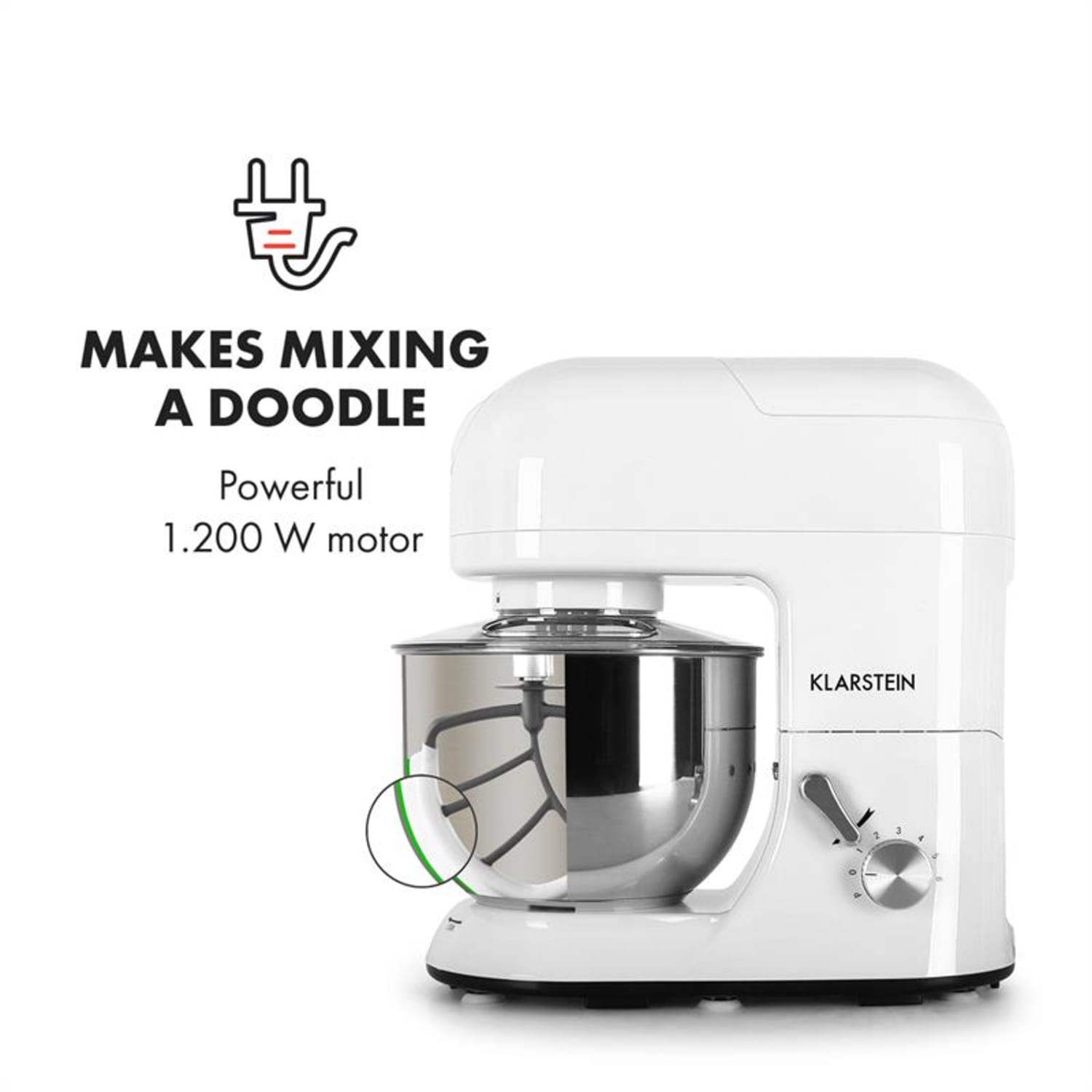 Lucia Küchenmaschine 3-in-1 1800 W / 2,7 PS 5 Ltr Edelstahl BPA-frei Rot