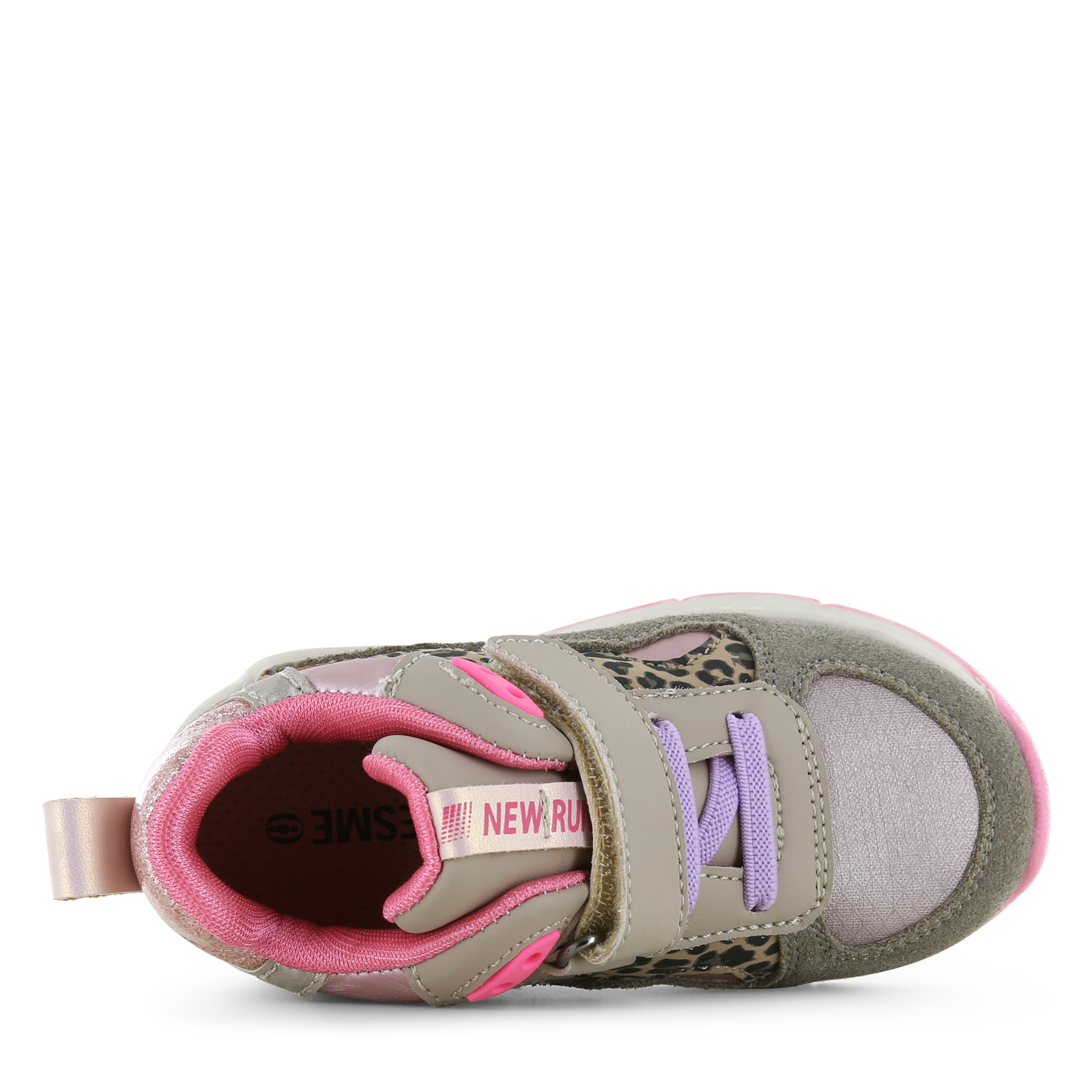 Shoesme taupe sneaker met lichtjes Microfiber leer, Suède | Meisjes schoene