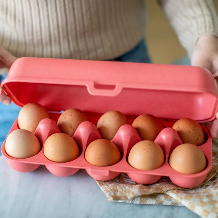 Koziol - Eggs to go Mehrweg Eierbehälter, organic rot
