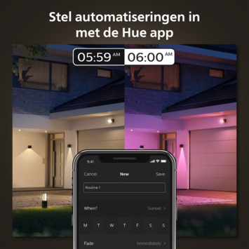 Philips Hue muurlamp Resonate Down zwart - wit en gekleurd licht 8W