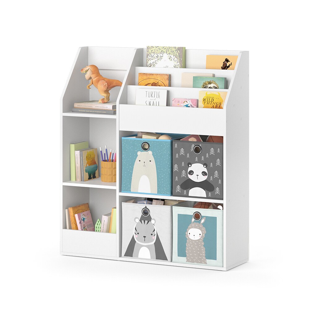 Vicco Kinderregal Bücherregal Wandregal Luigi Weiß 100x114 cm modern Faltbox Kinderzimmer Regal Spielzeugregal Dekoregal Standregal Aufbewahrungsregal Würfelregal Ablage Fach freistehend