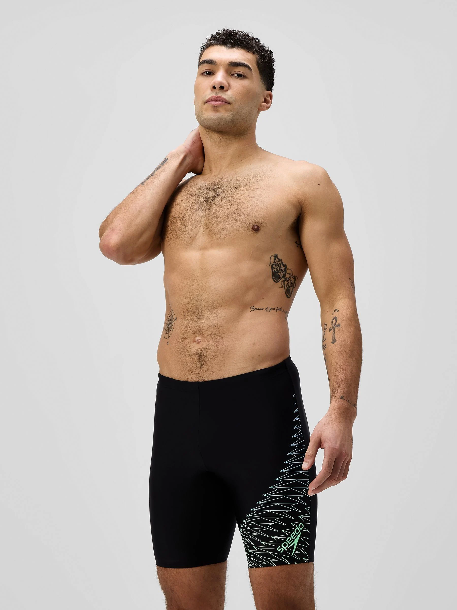 Zwart - Speedo Medley Jammer zwemshorts met logo voor heren