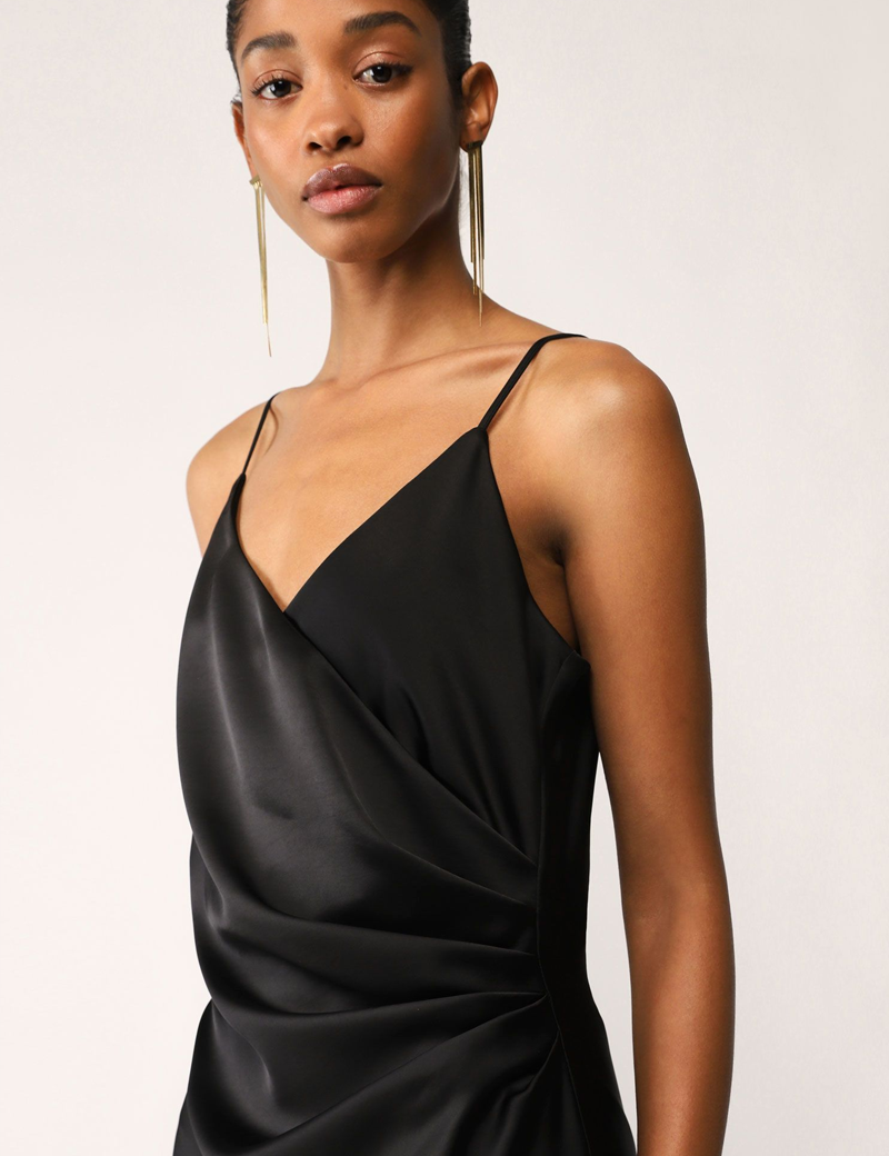 IMPERIAL ROBE LONGUE UNIE FENTE LATÉRALE NOIR