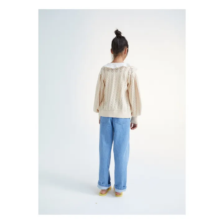 the new society Cardigan Rodney Coton Bio | Ecru
