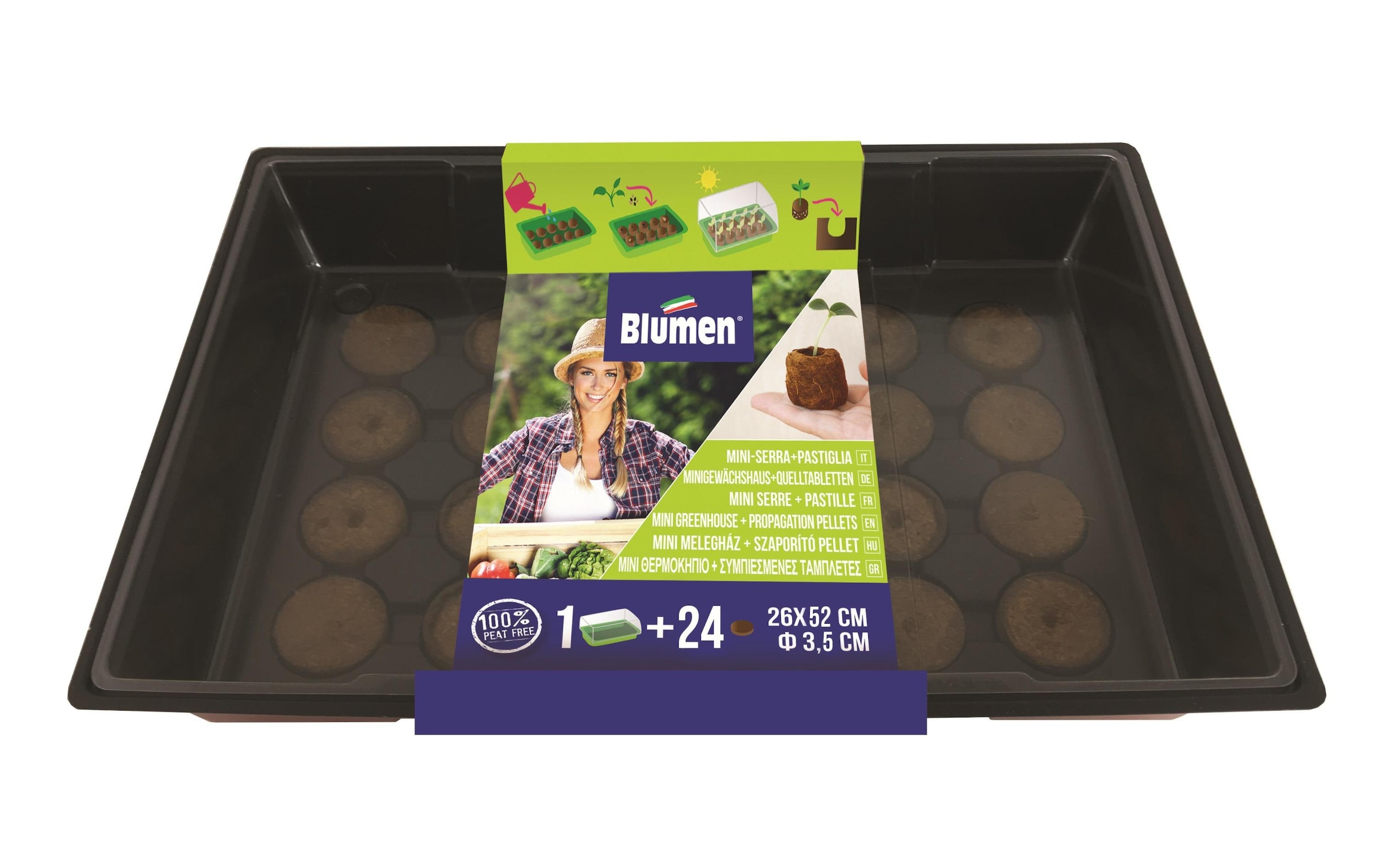 Gewächshaus »Blumen Gewächshaus + 24 Kokosquelltabl.«